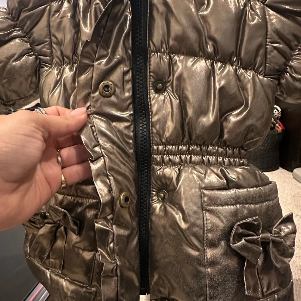 Rothschild Metallic Brown Kids Puffer Jacket